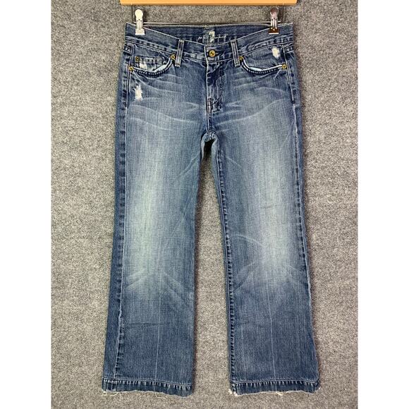 7‎ For All Mankind Dojo Jean Size 28 Flare Denim Low Rise Y2K Womens - Picture 2 of 10